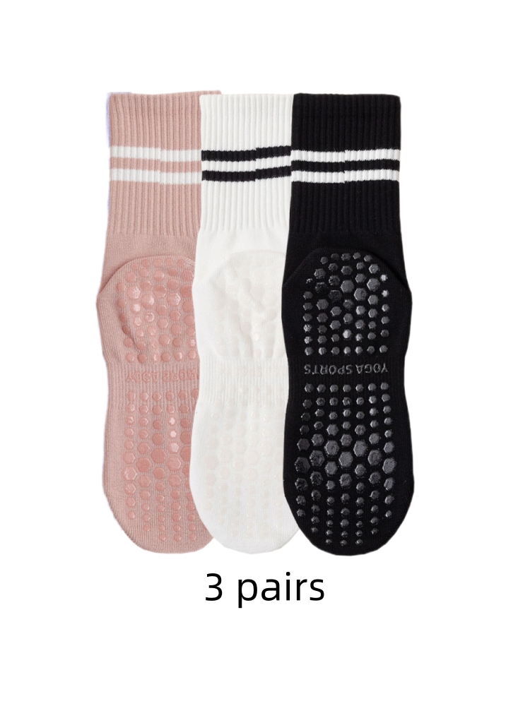 3 Pairs of Yoga Socks, Medium  - Medias Para Pilates Y Yoga review and price