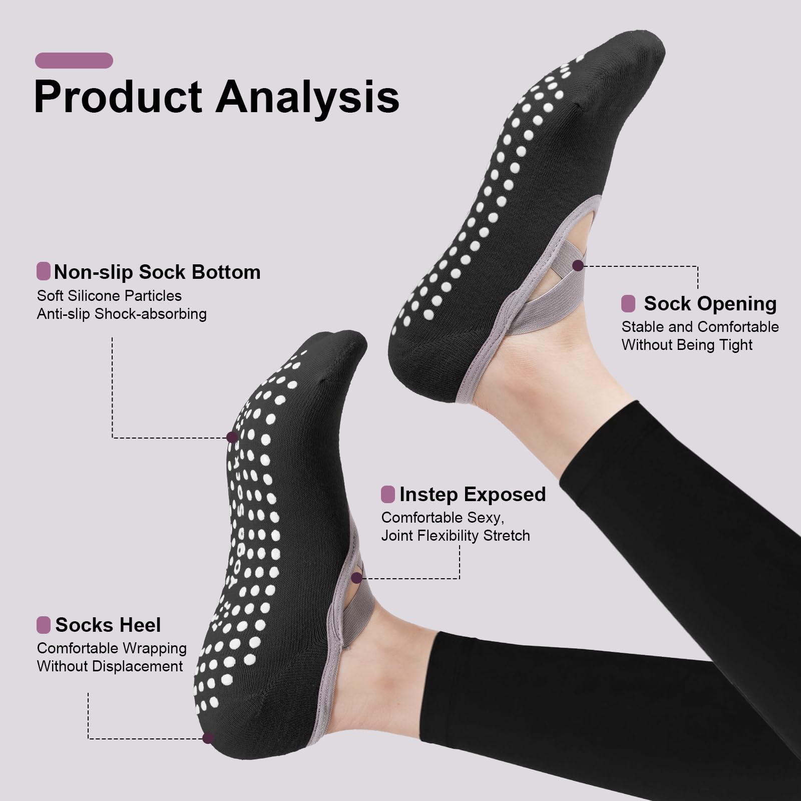 4-Pack Women's Pilates Socks,  - Medias Para Pilates Y Yoga review and price