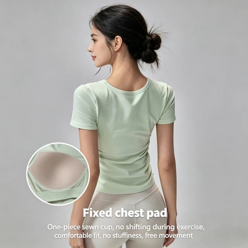 Summer Short Sleeve Padded Spo - Pilate Yoga Workout review and price